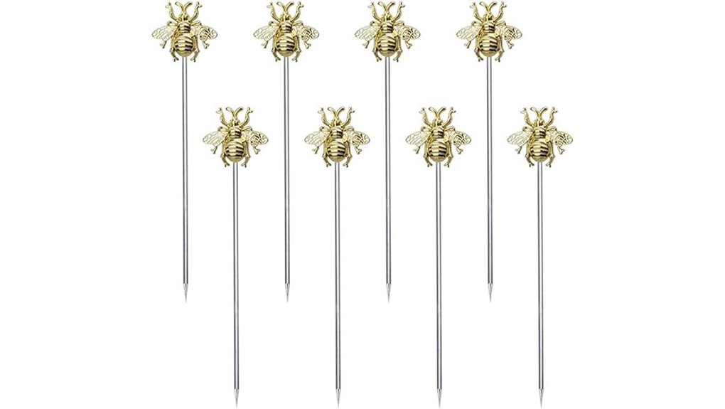 eight piece stainless cocktail picks