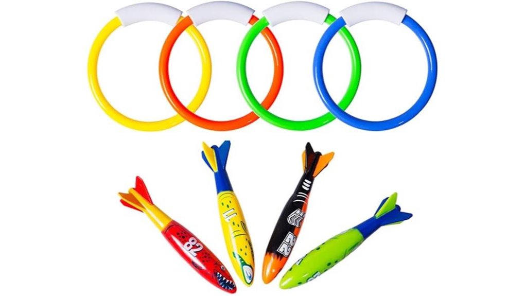 eight piece underwater pool toys