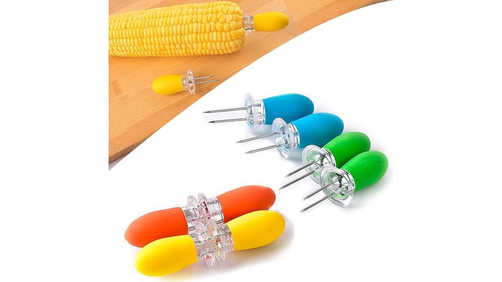 eight stainless corn skewers