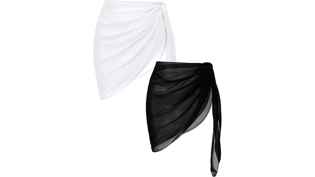 ekouaer sheer 2 piece sarongs