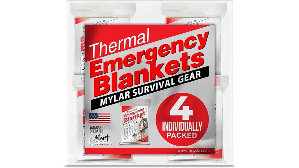 emergency mylar 4 pack blankets