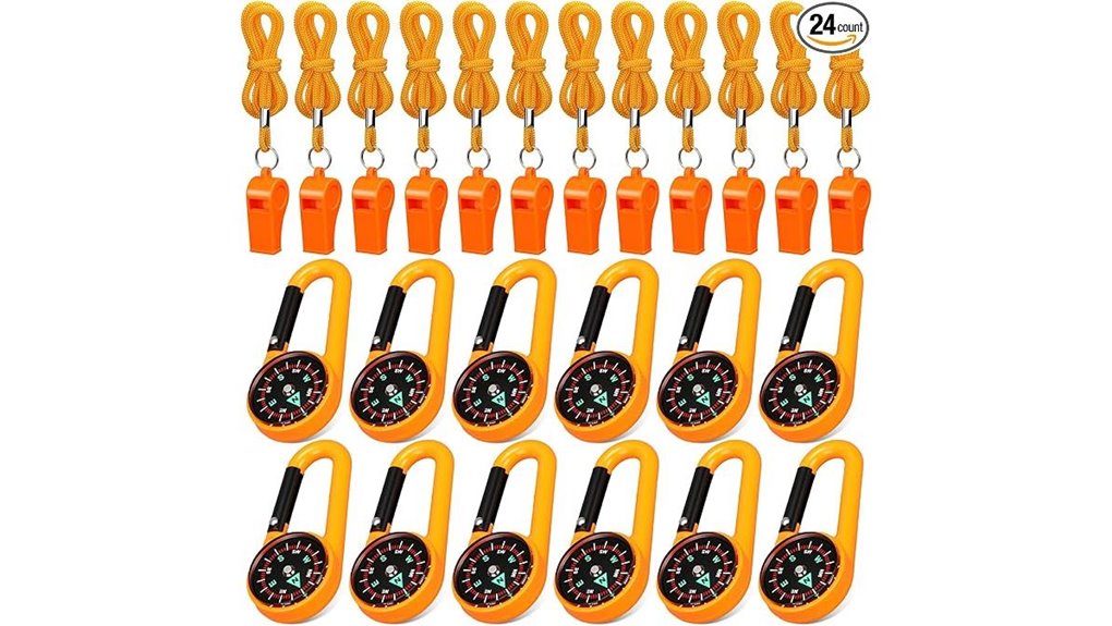 emergency whistle with compass