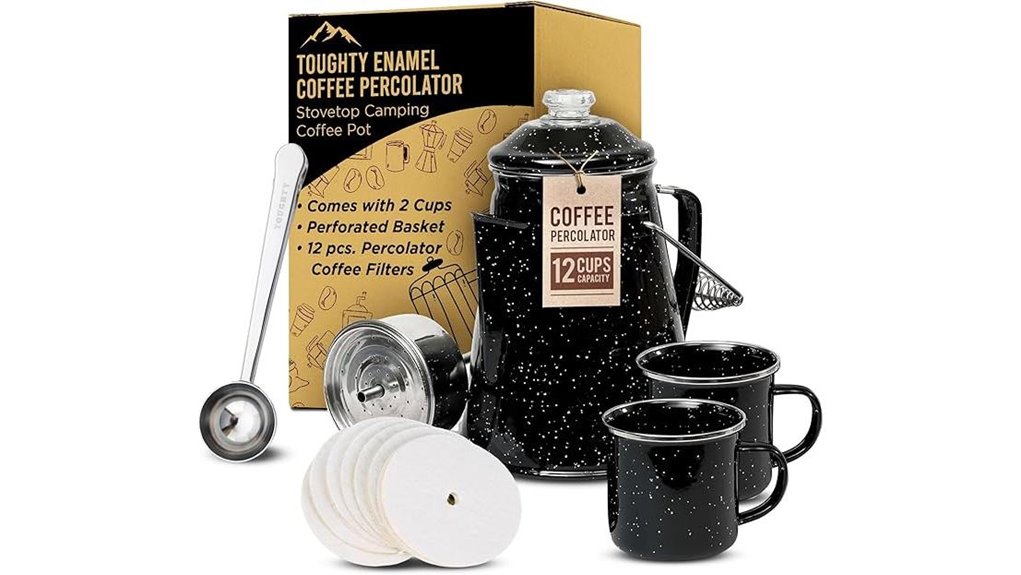enamel camping coffee percolator