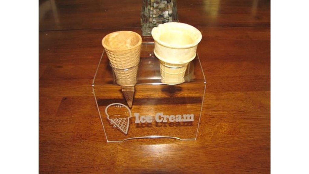 engraved double cone acrylic