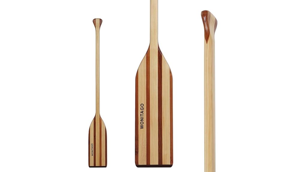 ergonomic wooden canoe paddle