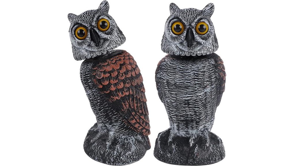 fake owl decoy pair