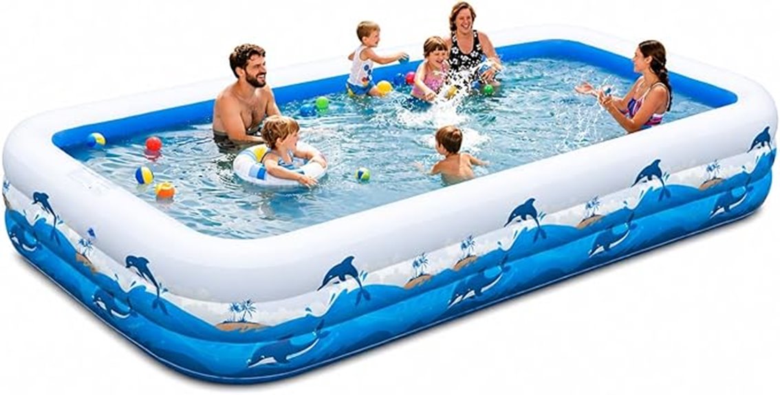 family inflatable pool dimensions