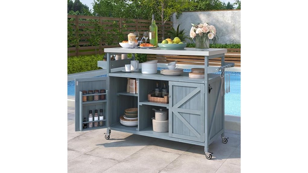 farmhouse grill cart storage