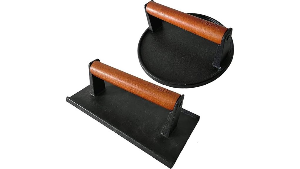 firsgrill wood handled cast iron press