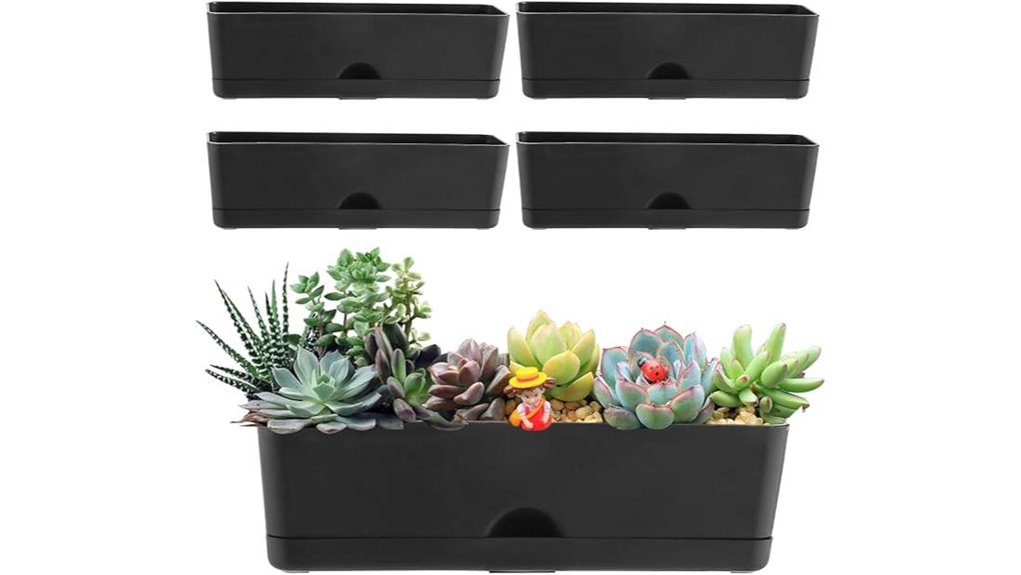 five pack 16 inch black planters