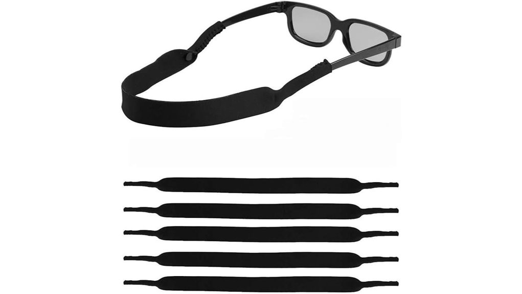five pack neoprene sunglass straps