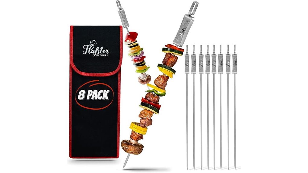 flafster stainless skewers set