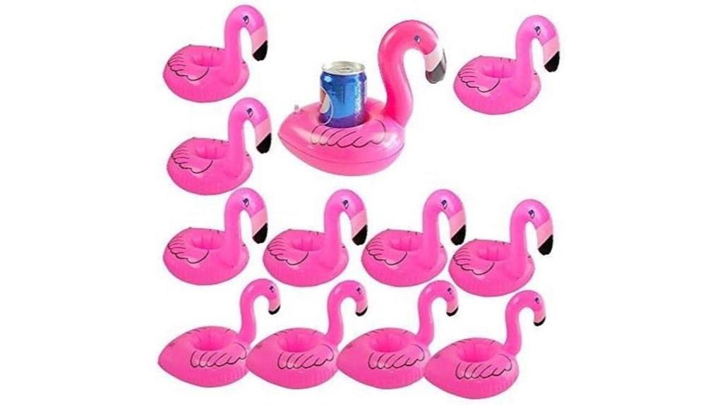 flamingo inflatable drink coasters