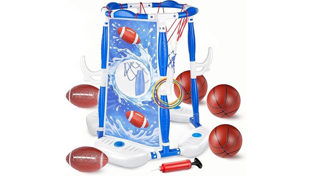 floating pool basketball football