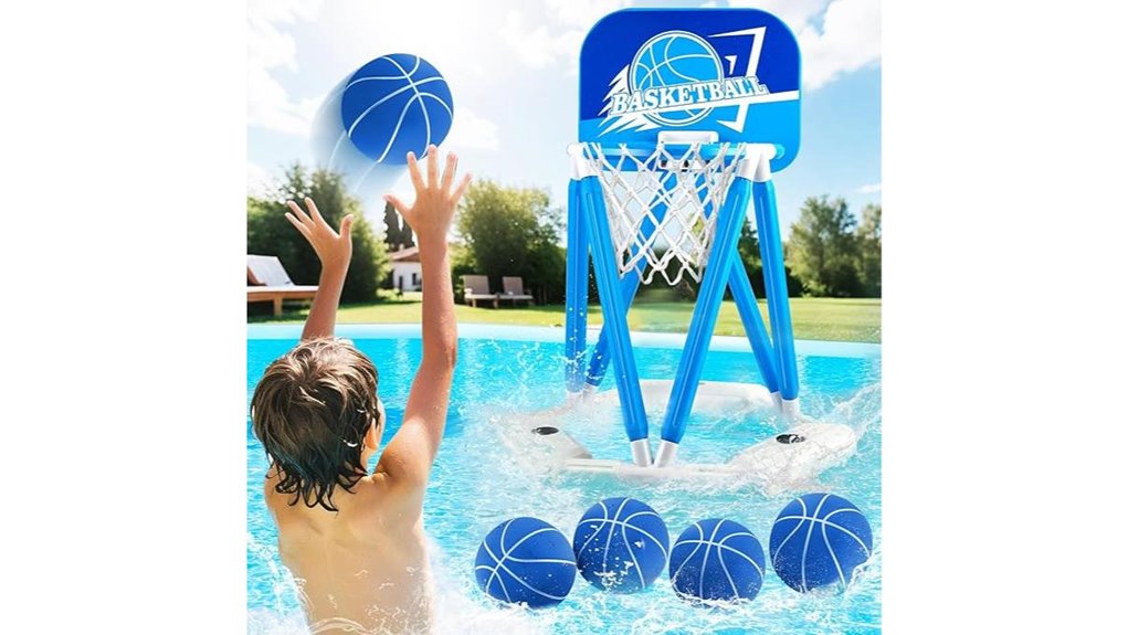 floating pool basketball set