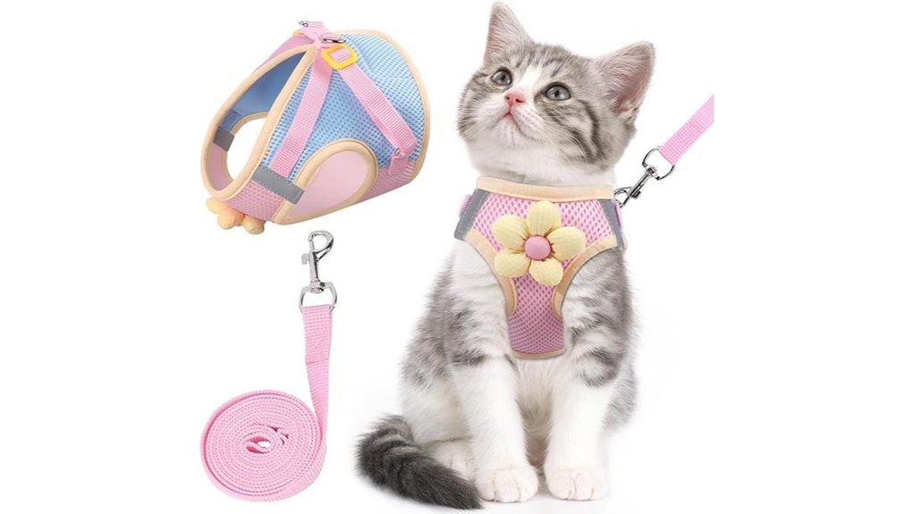 flower mesh escape proof cat harness