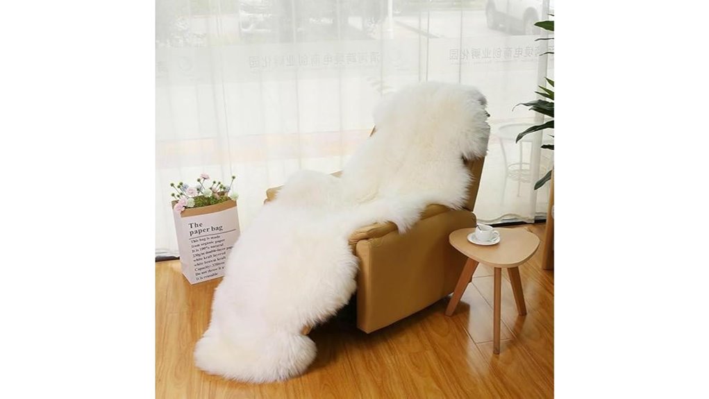 fluffy ivory sheepskin throw