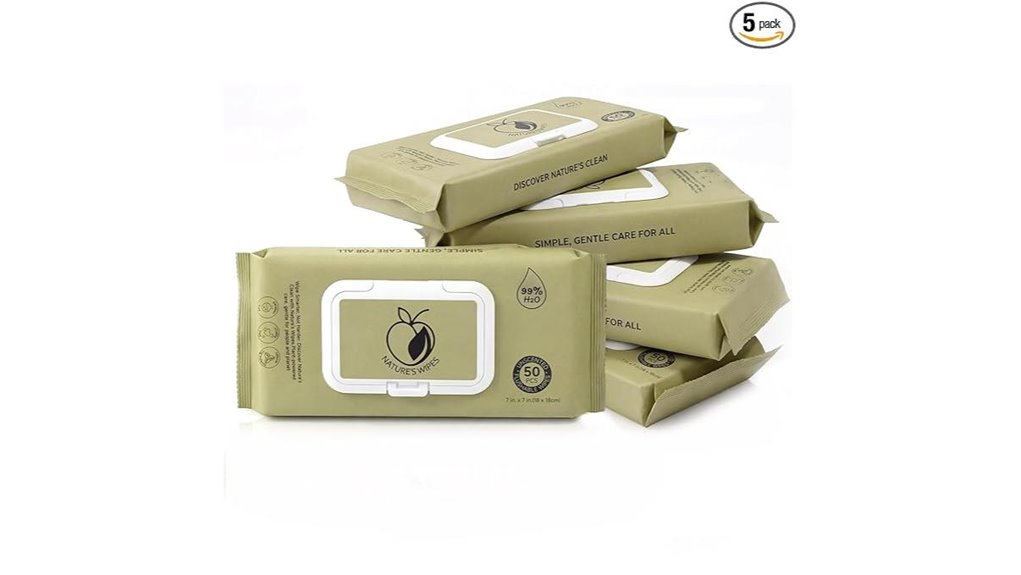 flushable adult wipes five pack