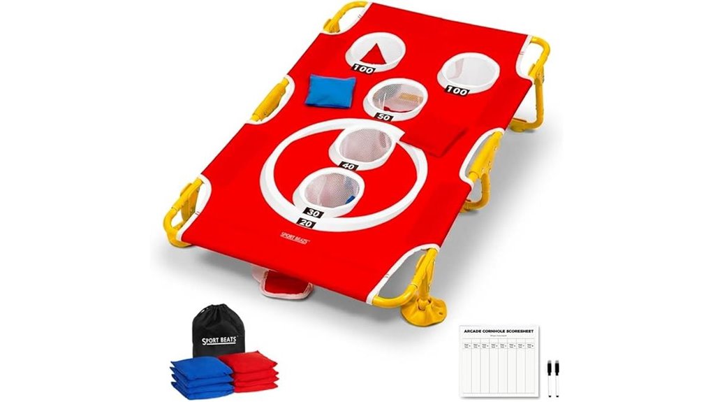 foldable 5 hole cornhole set