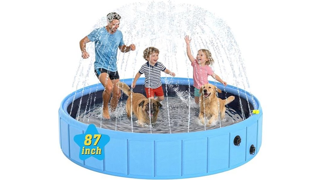 foldable 87in sprinkler pool