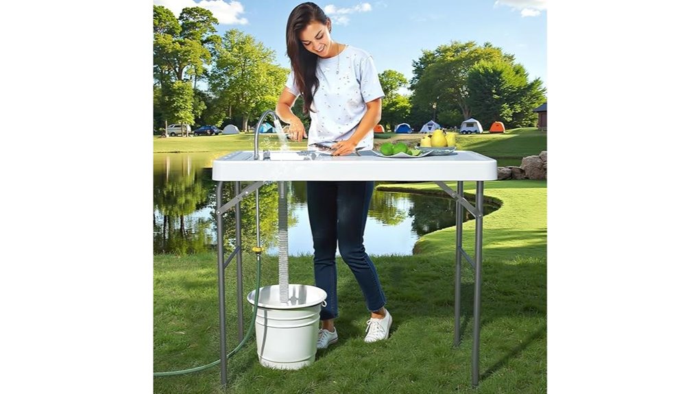 foldable fish table sink