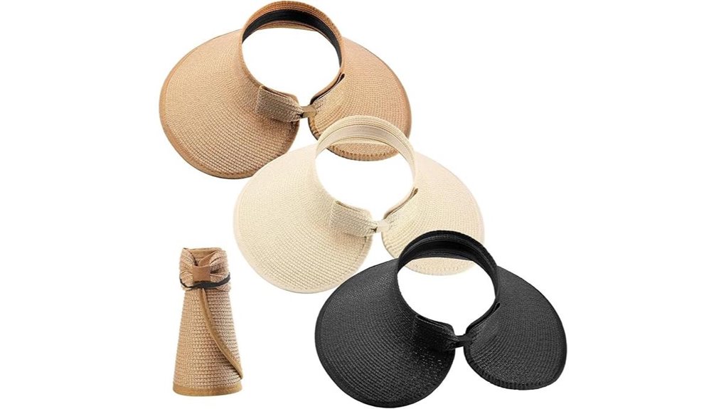 foldable multicoloured straw hat