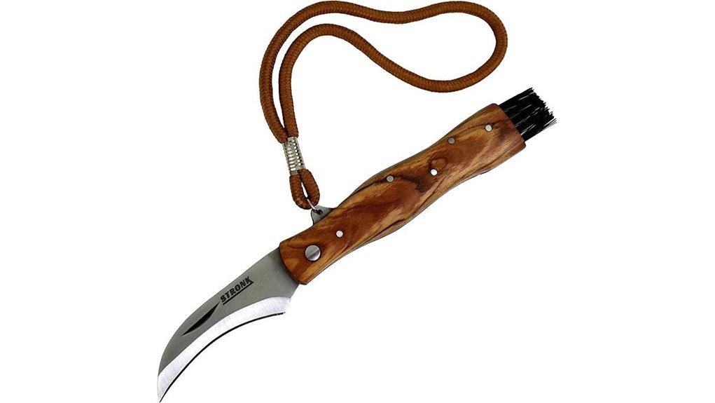 foldable mushroom knife brush