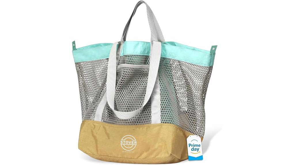 foldable stover mesh tote