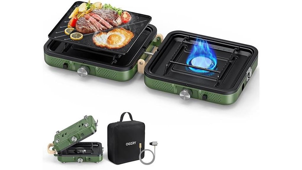 foldable two burner camping stove