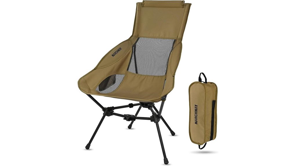 folding high back camping chair