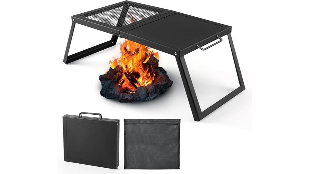 folding portable campfire grill