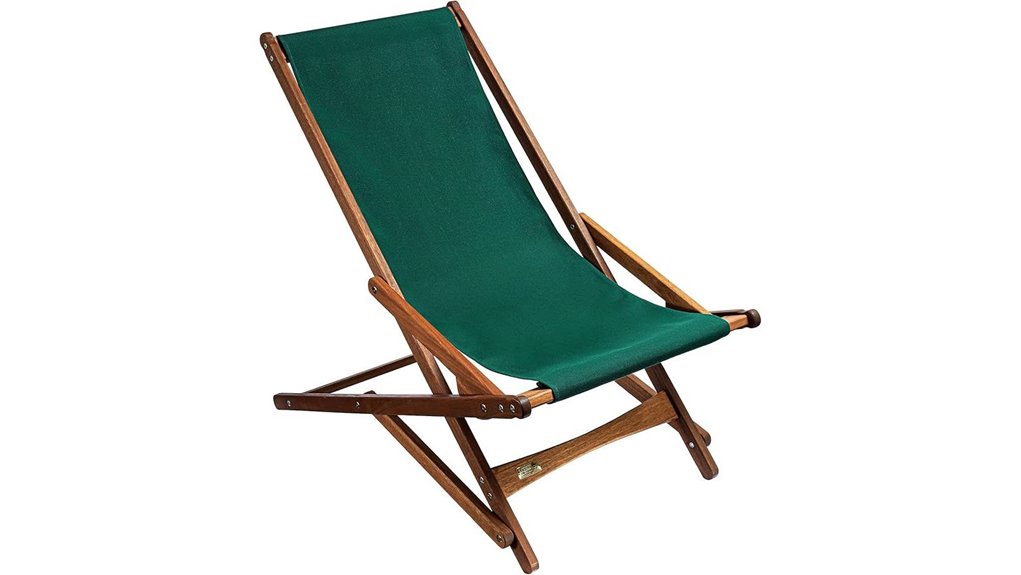 folding wood canvas glider