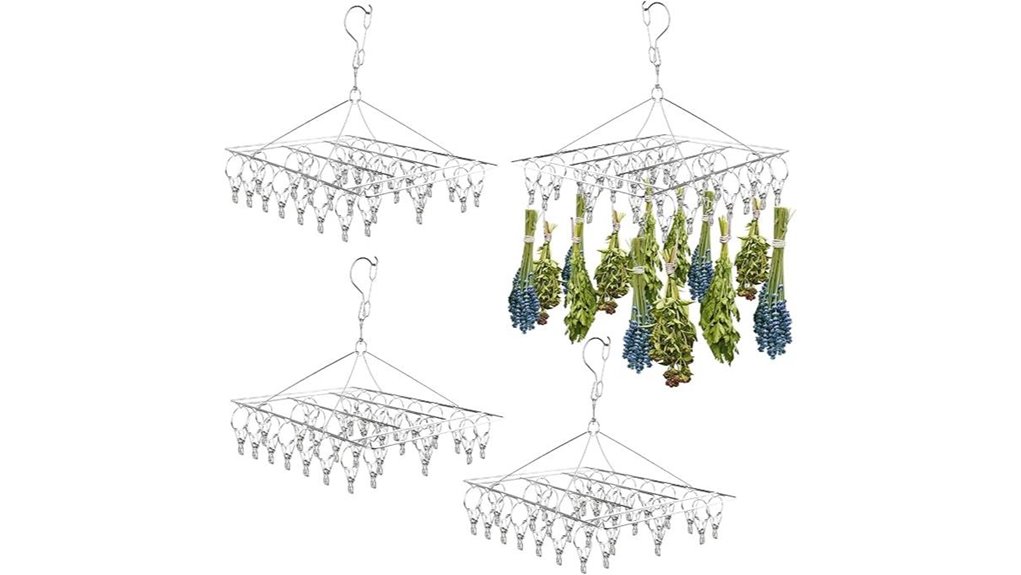 four 30 hook herb racks