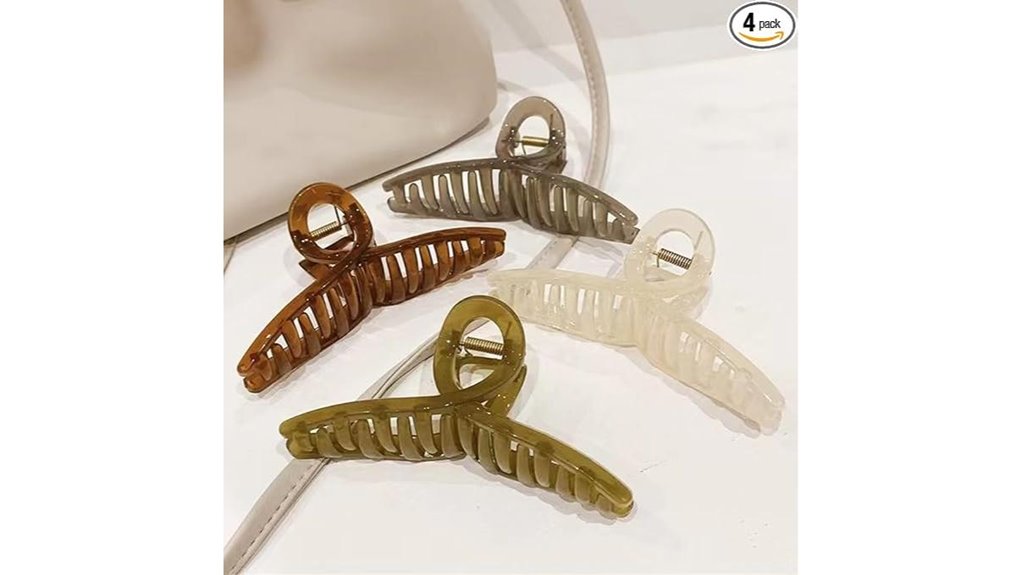 four big butterfly clips