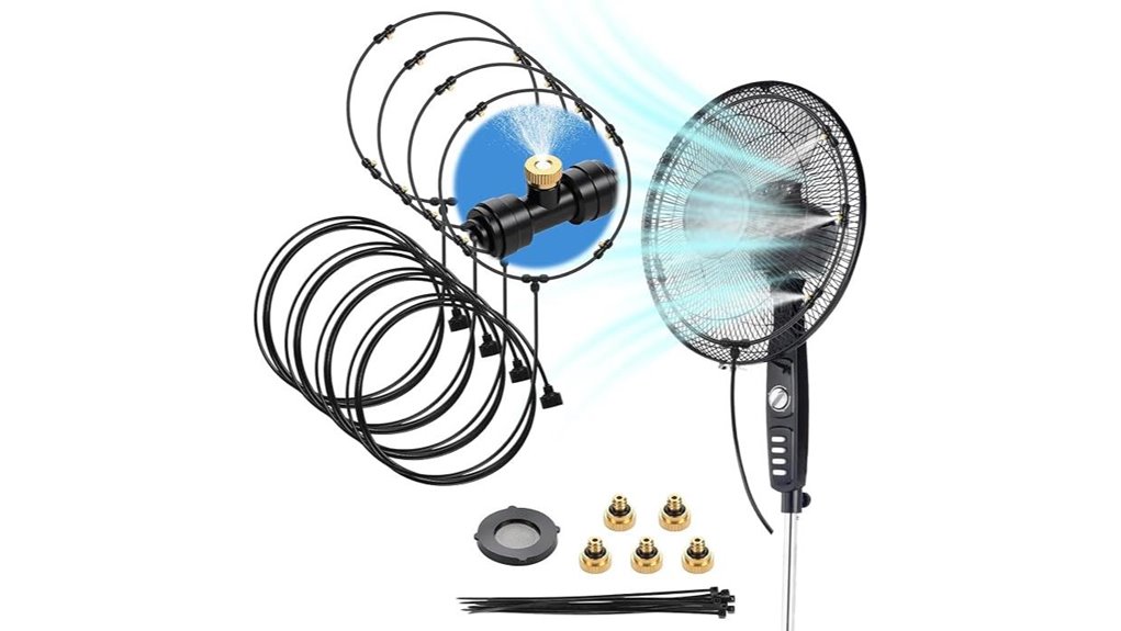 four brass misting fans