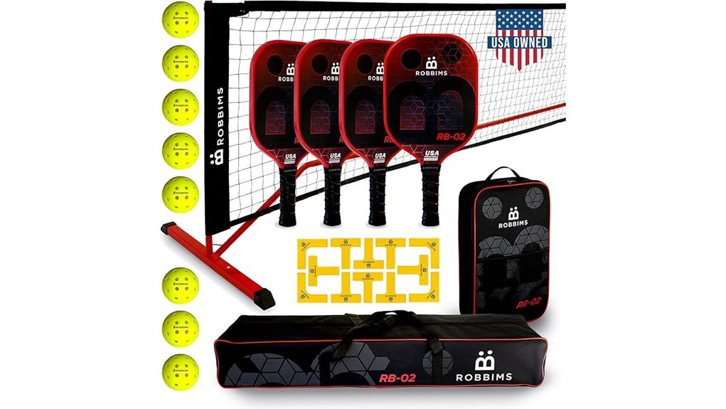 four carbon paddles net 8 ball