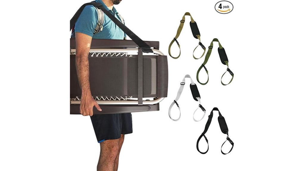 four foldable beach straps