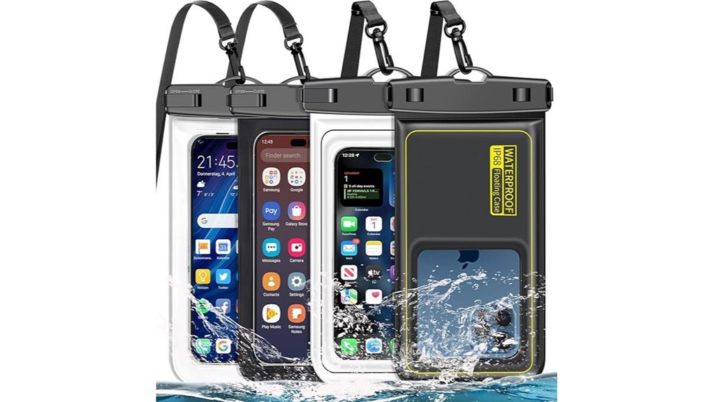 four ip68 dual float pouches