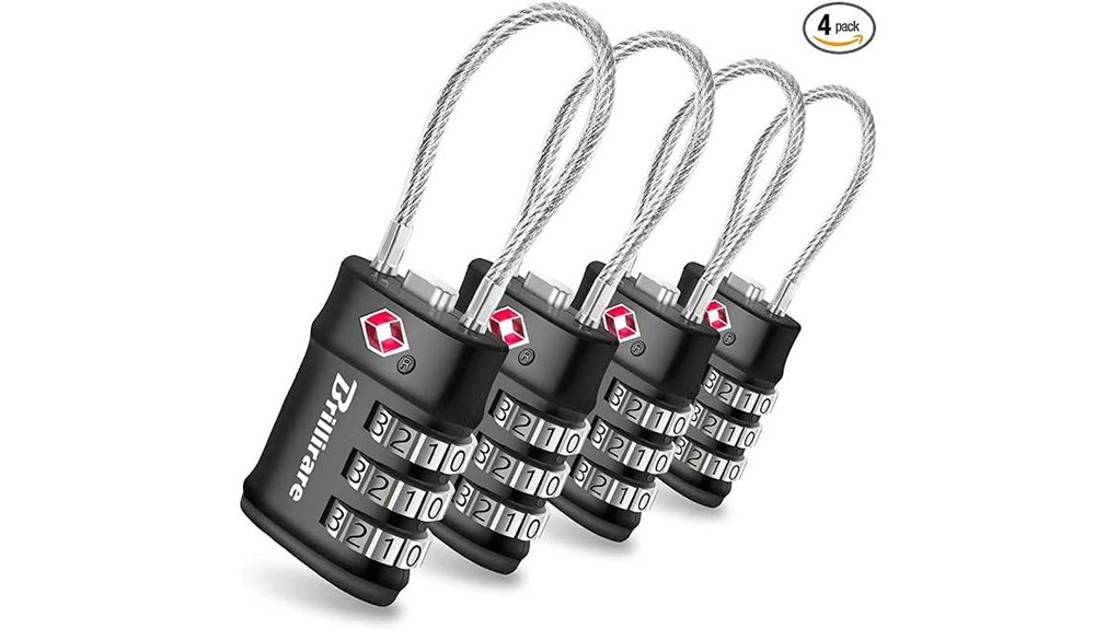 four pack tsa approved luggage locks