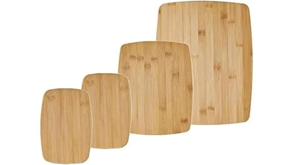 four piece bamboo cutting board
