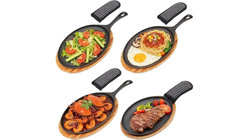 four set cast iron fajitas