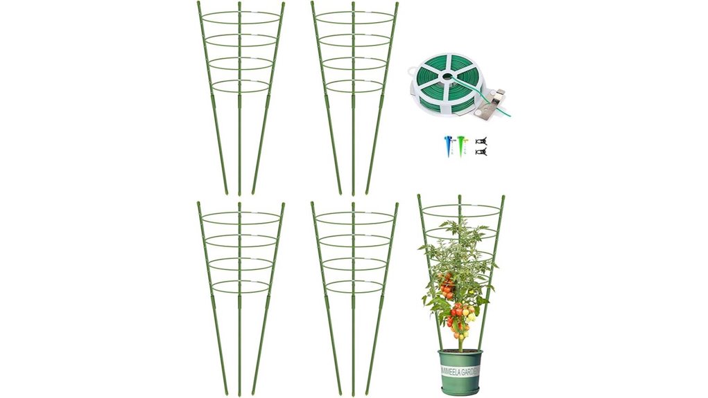four spike tomato cages set