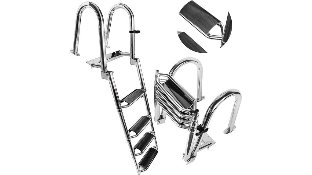 four step telescoping boat ladder