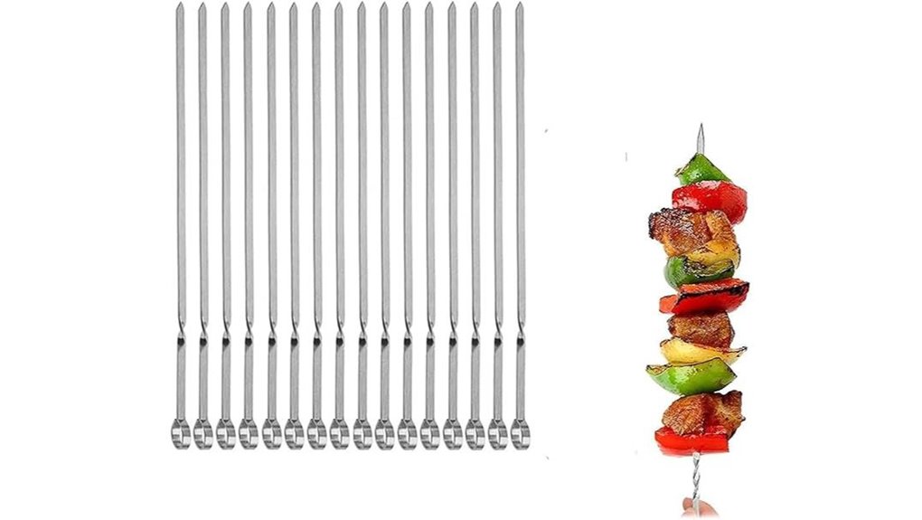 fourteen inch metal grilling skewers