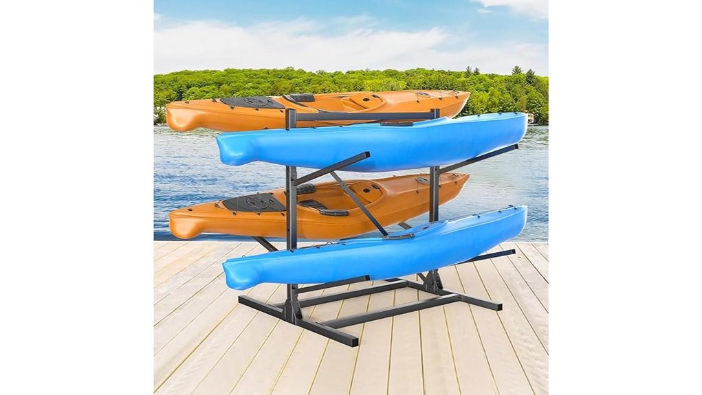freestanding adjustable kayak rack