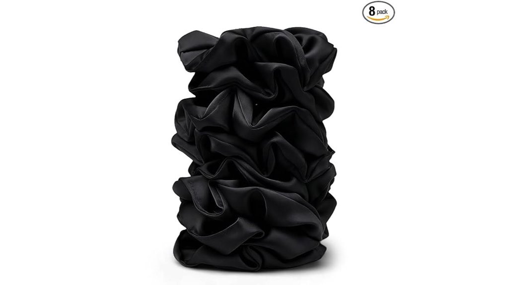 frizz free black silk scrunchies