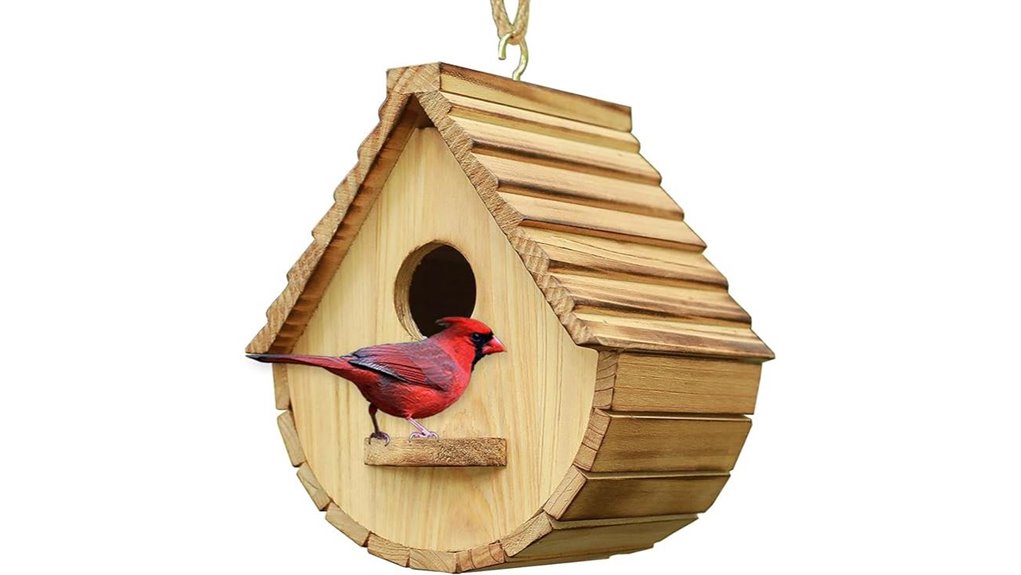 garden hanging wooden birdhouse