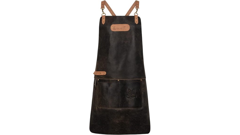 genuine leather bbq apron