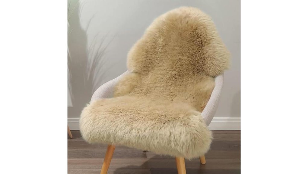 genuine tan sheepskin rug