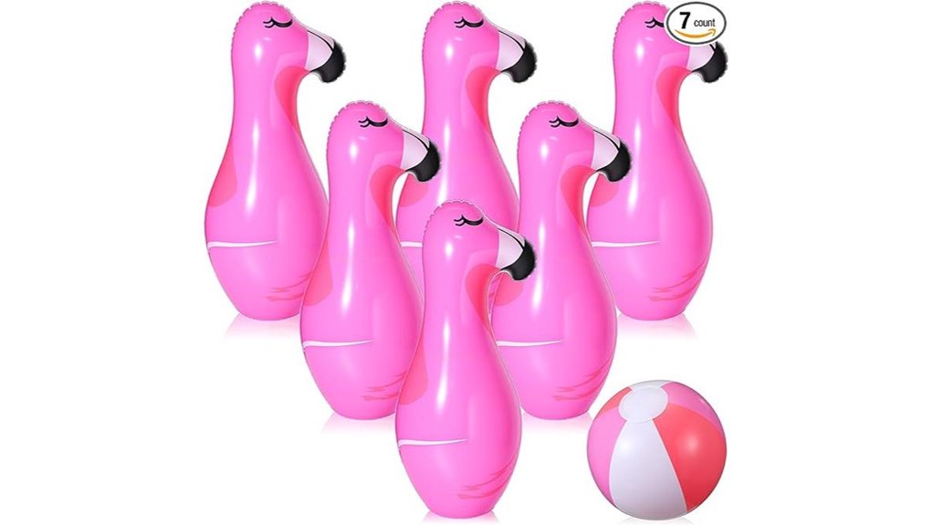 giant flamingo bowling set
